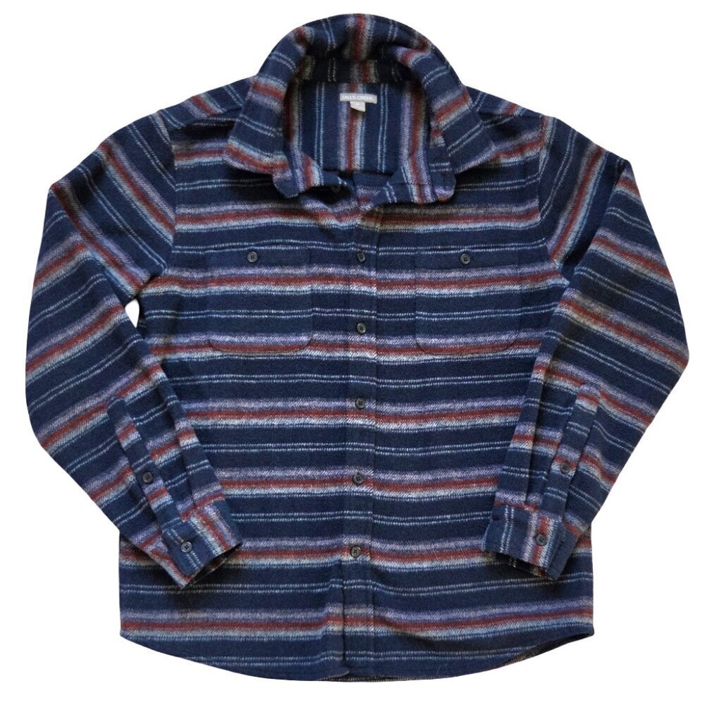 Falls Creek Flannel Long Sleeve Jacket Shacket Mens M Blue Plaid Cabincore